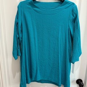 Ali Miles Turquoise Long Sleeve Top